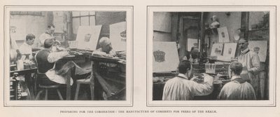 Vorbereitungen für die Krönung, die Herstellung von Kronen für die Peers des Reiches von English Photographer