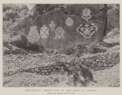 Regimentswappen in den Felsen von Cherat geschnitten von English Photographer