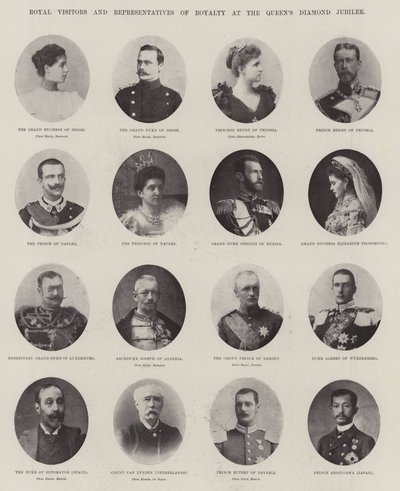 Königliche Besucher und Vertreter des Königshauses beim Diamantjubiläum der Königin von English Photographer
