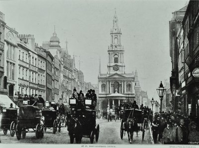 Saint Mary-le-Strand, Strand, Westminster LB: Blick nach Osten zu Saint Mary-le-Strand, 1895 von English Photographer