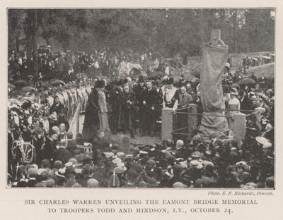Sir Charles Warren enthüllt das Eamont Bridge Memorial für die Soldaten Tood und Hindson, Imperial Yeomanry, 24. Oktober von English Photographer
