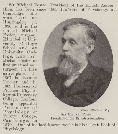 Sir Michael Foster, Präsident der British Association von English Photographer