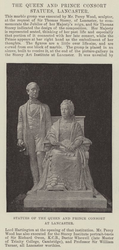 Statuen der Königin und des Prinzgemahls in Lancaster von English Photographer