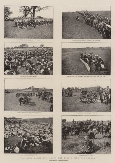 Die Armeemanöver, unter den Truppen mit der Kamera von English Photographer