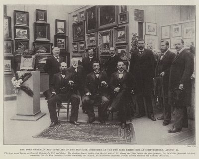 Die Buren-Generäle und Beamte des Pro-Buren-Komitees auf der Pro-Buren-Ausstellung in Scheveningen, 20. August von English Photographer
