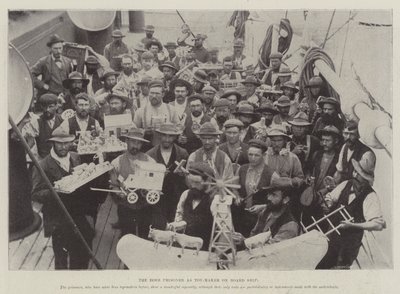 Der Buren-Gefangene als Spielzeugmacher an Bord des Schiffes von English Photographer