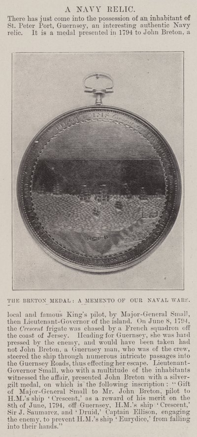 Die Breton-Medaille, ein Andenken an unsere Seekriege von English Photographer