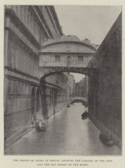 Die Seufzerbrücke in Venedig, links die Bibliothek und rechts das alte Gefängnis von English Photographer