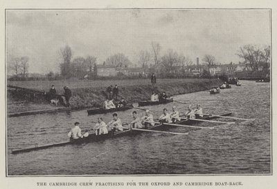Die Cambridge-Crew übt für das Oxford-Cambridge-Bootsrennen von English Photographer
