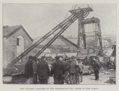 Das Grubenunglück im Senghenydd-Schacht, Szene bei den Arbeiten von English Photographer