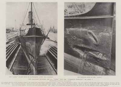 Die Kollision zwischen der SS Alma und der Cambrian Princess am 1. April von English Photographer
