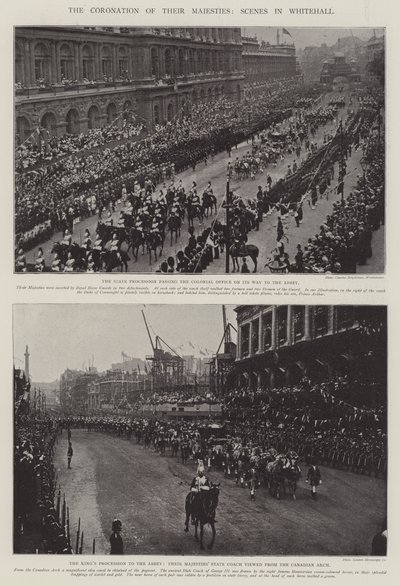 Die Krönung Ihrer Majestäten, Szenen in Whitehall von English Photographer