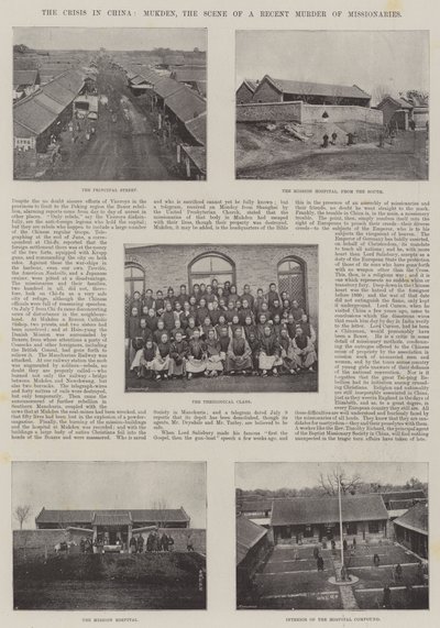 Die Krise in China, Mukden, der Schauplatz eines kürzlichen Mordes an Missionaren von English Photographer