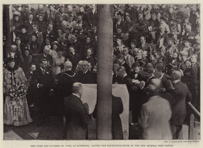 Der Herzog und die Herzogin von York in Liverpool, legen den Grundstein des neuen Hauptpostamts von English Photographer