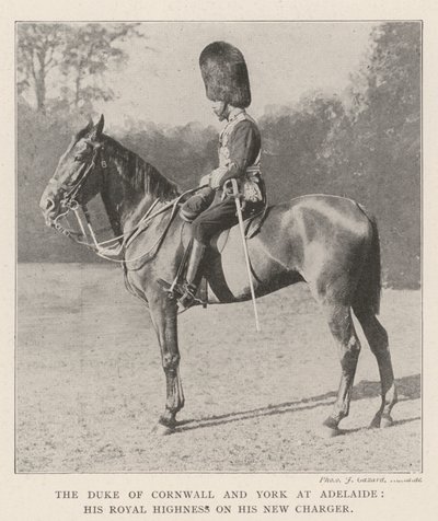 Der Herzog von Cornwall und York in Adelaide, Seine Königliche Hoheit auf seinem neuen Pferd von English Photographer