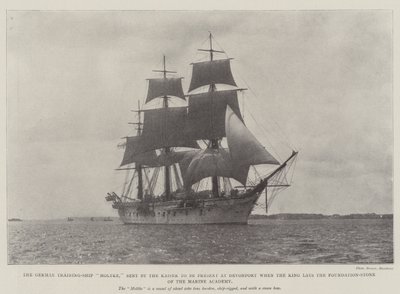 Das deutsche Schulschiff Moltke, vom Kaiser entsandt, um in Devonport anwesend zu sein, wenn der König den Grundstein der Marineakademie legt von English Photographer