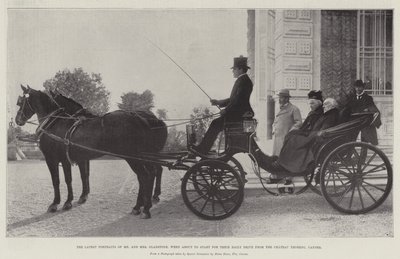 Die neuesten Porträts von Mr und Mrs Gladstone, kurz vor ihrer täglichen Fahrt vom Chateau Thorenc, Cannes von English Photographer