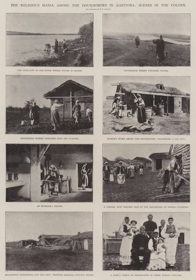 Der religiöse Wahn unter den Doukhobors in Manitoba, Szenen in der Kolonie von English Photographer