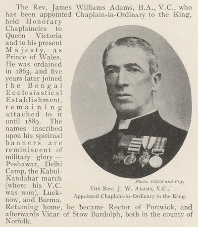 Der ehrwürdige J. W. Adams, VC, zum Hofkaplan des Königs ernannt von English Photographer