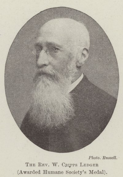 Der Reverend W Cripps Ledger, ausgezeichnet mit der Medaille der Humane Society von English Photographer