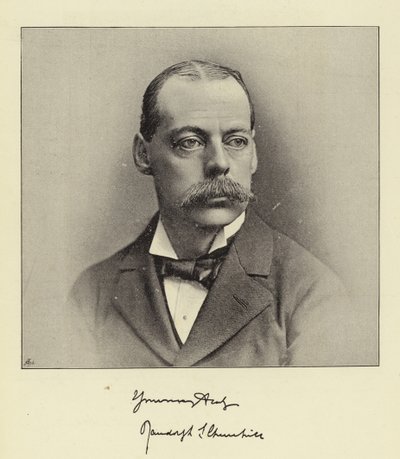Der Rechte Ehren Lord Randolph Churchill, ehemaliger Schatzkanzler und ehemaliger Führer des House of Commons von English Photographer