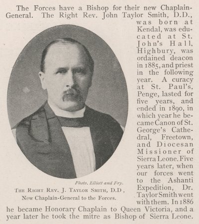 Der rechte ehrwürdige J. Taylor Smith, DD, neuer Generalfeldkaplan der Streitkräfte von English Photographer