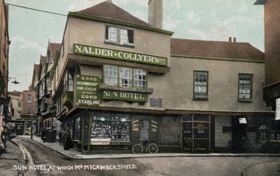 Das Sun Hotel, Canterbury, Kent, wo die fiktive Figur Mr. Micawber in Charles Dickens