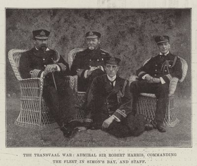 Der Transvaal-Krieg, Admiral Sir Robert Harris, Kommandant der Flotte in Simons Bay, und Stab von English Photographer