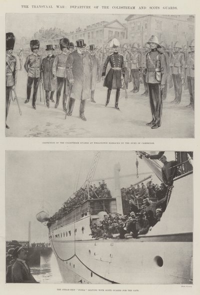 Der Transvaal-Krieg, Abreise der Coldstream und Scots Guards von English Photographer