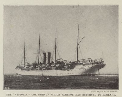 Die Victoria, das Schiff, mit dem Jameson nach England zurückgekehrt ist von English Photographer