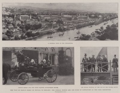 Der Besuch von Prinz Heinrich von Preußen in Irland, der deutsche Prinz und der Herzog von Connaught bei der Ausstellung in Cork von English Photographer