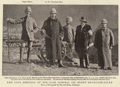 Das letzte Porträt des verstorbenen Generals Sir Henry Havelock-Allan von English Photographer