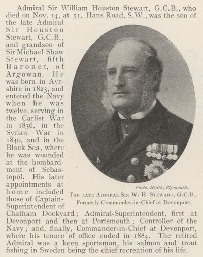 Der verstorbene Admiral Sir W. H. Stewart, GCB, ehemaliger Oberbefehlshaber in Devonport von English Photographer