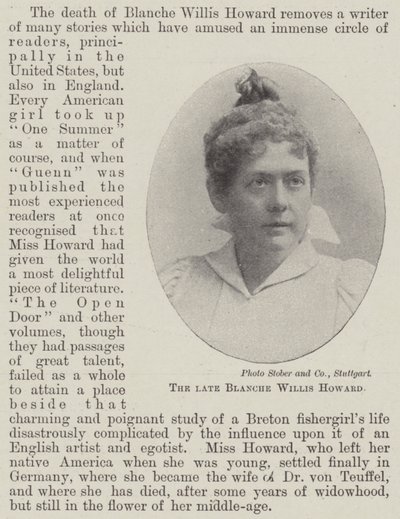 Die verstorbene Blanche Willis Howard von English Photographer