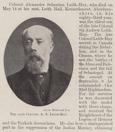 Der verstorbene Oberst A. S. Leith-Hay von English Photographer