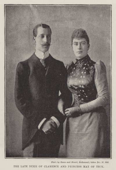 Der verstorbene Herzog von Clarence und Prinzessin May von Teck von English Photographer