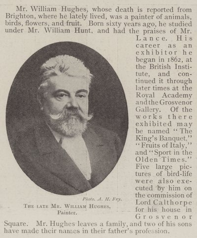 Der verstorbene Herr William Hughes, Maler von English Photographer