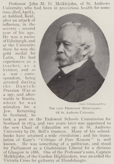 Der verstorbene Professor Meiklejohn, von der Universität St. Andrews von English Photographer