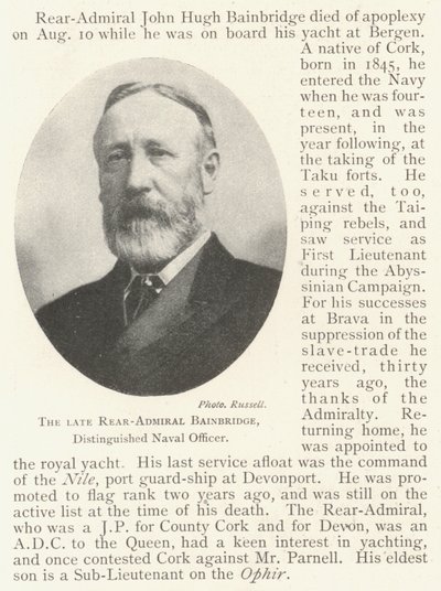 Der verstorbene Konteradmiral Bainbridge, angesehener Marineoffizier von English Photographer