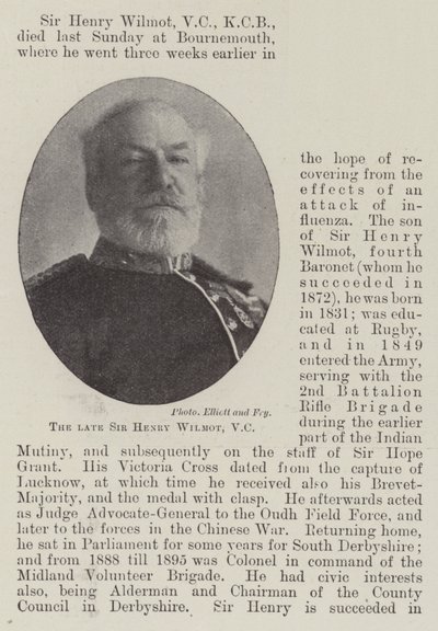 Der verstorbene Sir Henry Wilmot, VC von English Photographer