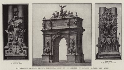 Zur Begrüßung von Admiral Dewey, Triumphbogen, der auf dem Madison Square in New York errichtet werden soll von English Photographer