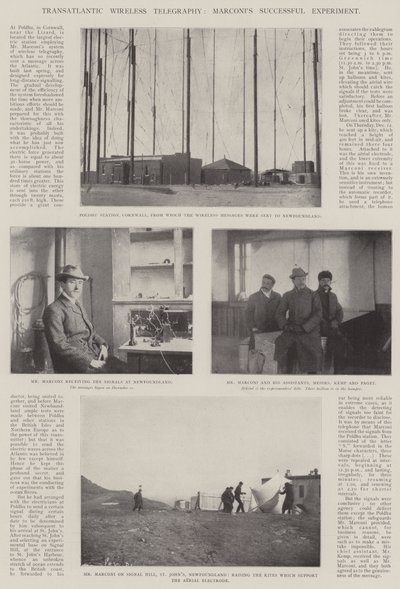 Transatlantische drahtlose Telegrafie, Marconis erfolgreiches Experiment von English Photographer