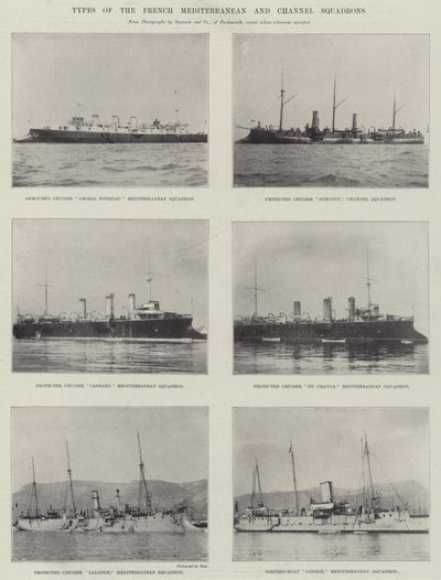 Typen der französischen Mittelmeer- und Kanalschwadrons von English Photographer