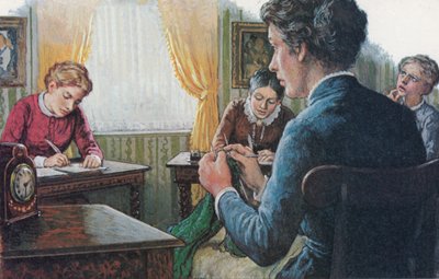 1873, drei Studentinnen des neu gegründeten Girton College legen ihre Abschlussprüfungen ab von English School