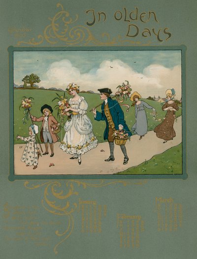 1905 Kalender mit Versen von Alfred Austin von English School