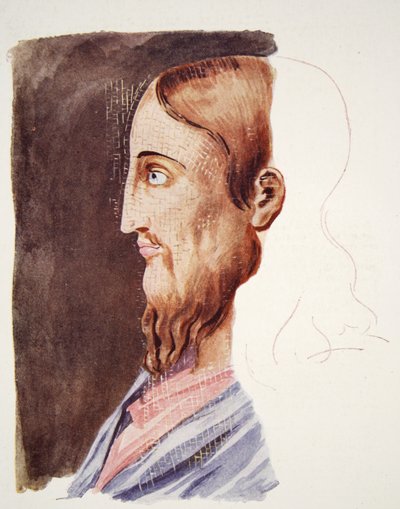 Porträt von Christus aus dem 2. Jahrhundert aus den römischen Katakomben, Zeichnung zugeschrieben T. Heaphy, reproduziert in The Outline of History: being a plain history of life and mankind von H.G. Wells, London von English School