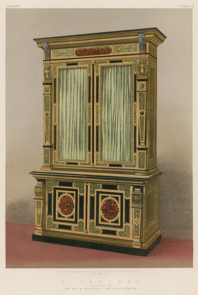 Ein Schrank ausgestellt von der Kunst- und Industrieunion, Kopenhagen von English School
