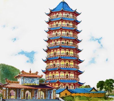 Eine chinesische Pagode, Illustration aus 