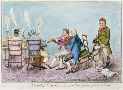 Ein Landkonzert, oder ein Abendunterhaltung in Sussex, veröffentlicht von Hannah Humphrey 1798 von English School