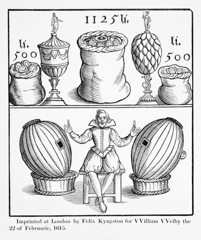 Eine Erklärung zur Festlegung des Datums der nächsten Ziehung der Großen Ständigen Lotterie für Virginia, gedruckt von Felix Kyngston für William Welby, London, 1615 von English School